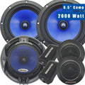 2 Pairs 6.5-Inch 2-Way Car Audio Component Speaker System with Woofers Tweeters & Crossovers J67546