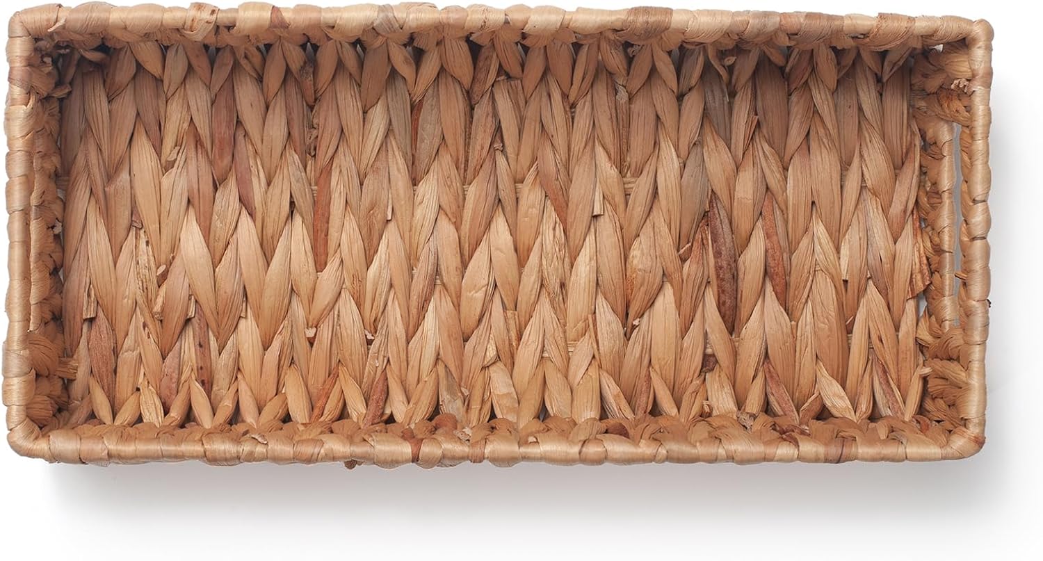 Water Hyacinth Wicker Toilet Paper Basket 14.2 x 6.5 x 3.7 inch Z316493