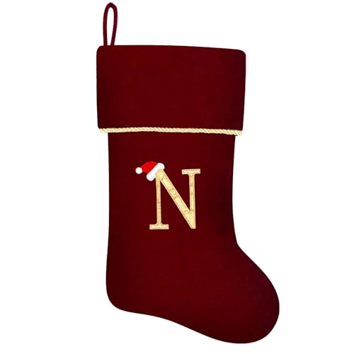 Blue Velvet Christmas Stocking with Gold Trim C66267
