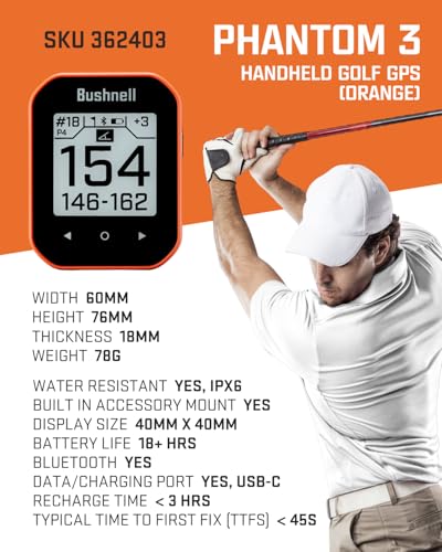 Bushnell Phantom 3 Slope GPS Golf Green with Touchscreen E607085