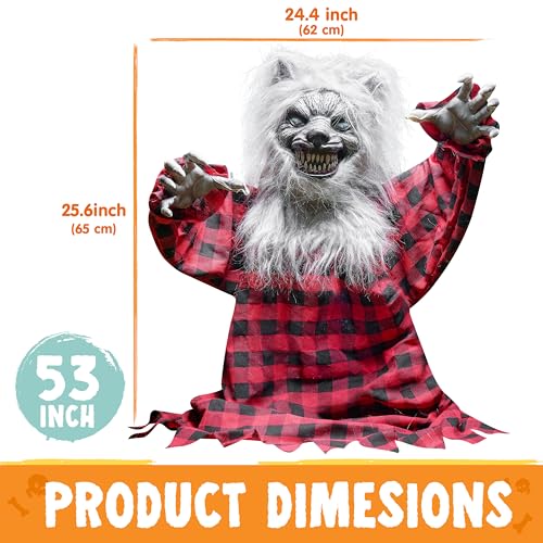 Animated Werewolf Prop with Moving Arms & Light-Up Eyes L153041