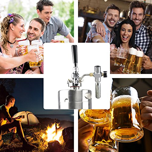 Stainless Steel Mini Keg Dispenser Portable Kegerator Kit (128oz) U323