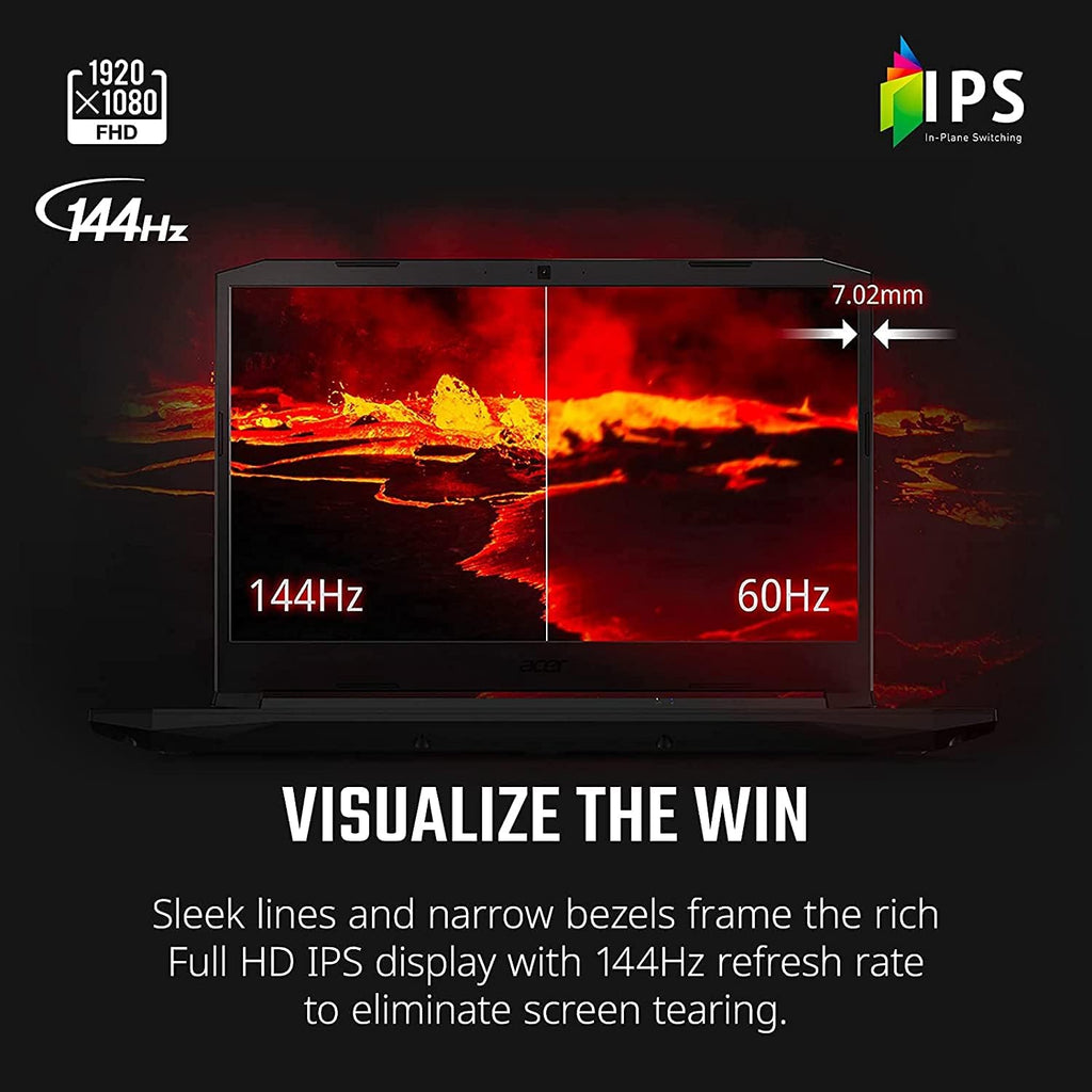 Nitro 5 Gaming Laptop 15.6" FHD 144Hz IPS Intel Core i5 NVIDIA GeForce RTX 3050 8GB DDR4 512GB NVMe SSD Backlit Keyboard X892