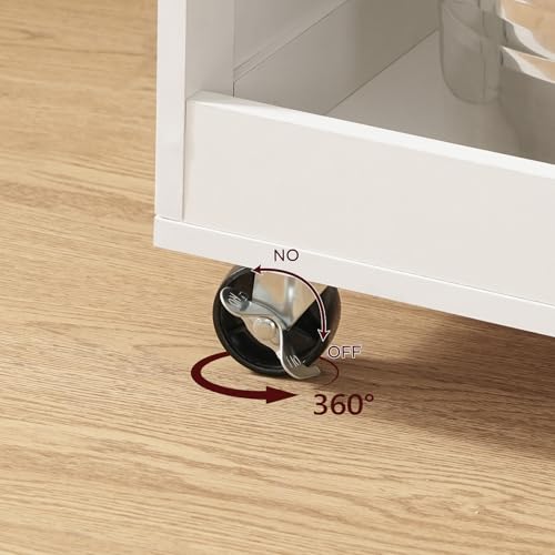 Black and Natural Rolling Kitchen Cart with Drawer L812034