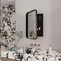 White Recessed Metal Framed Medicine Cabinet with Mirror and Adjustable Shelves Y85002