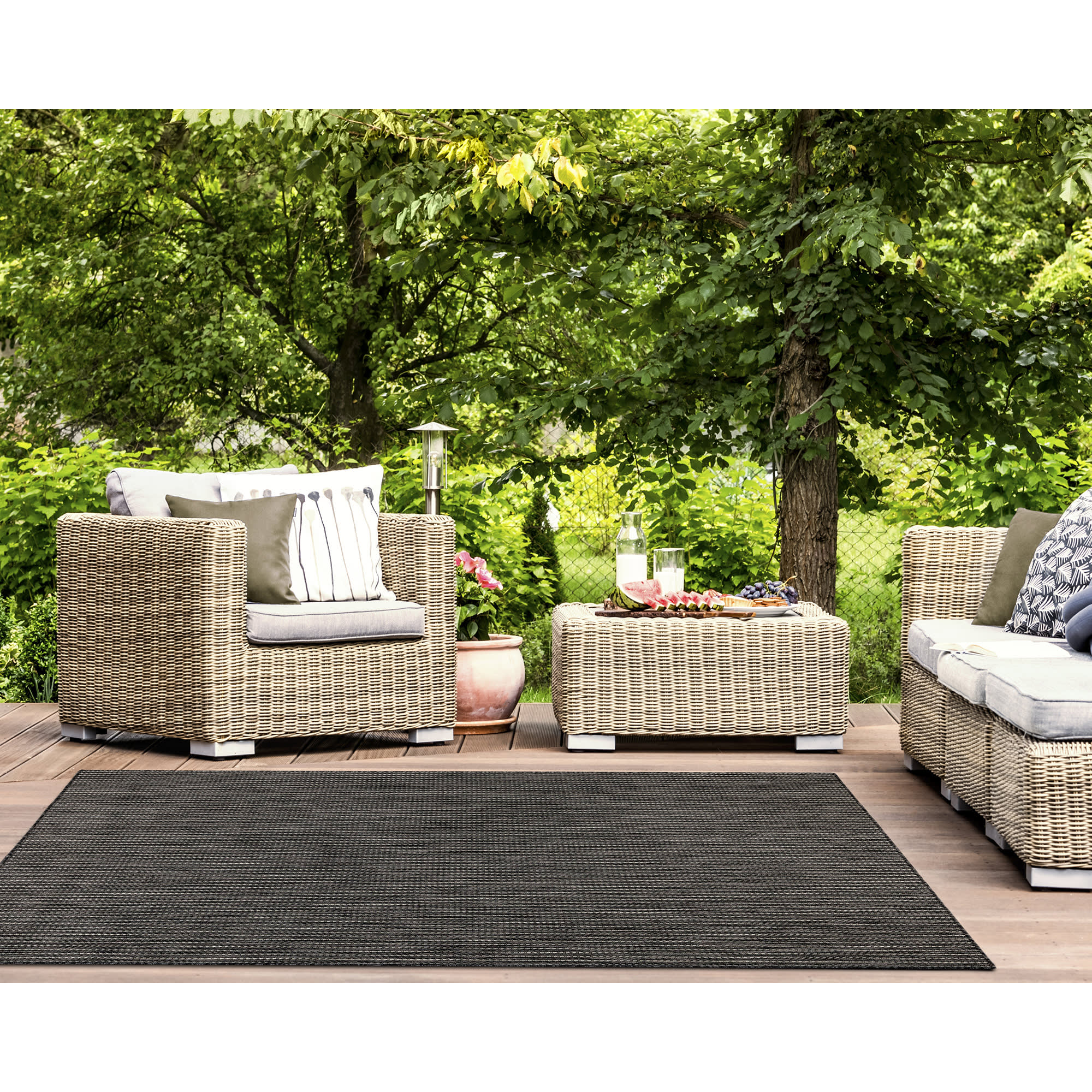 Carmel Texture Stripe Indoor Outdoor Area Rug