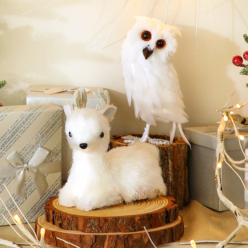 Winter White Woodland Decor - Owl or Deer