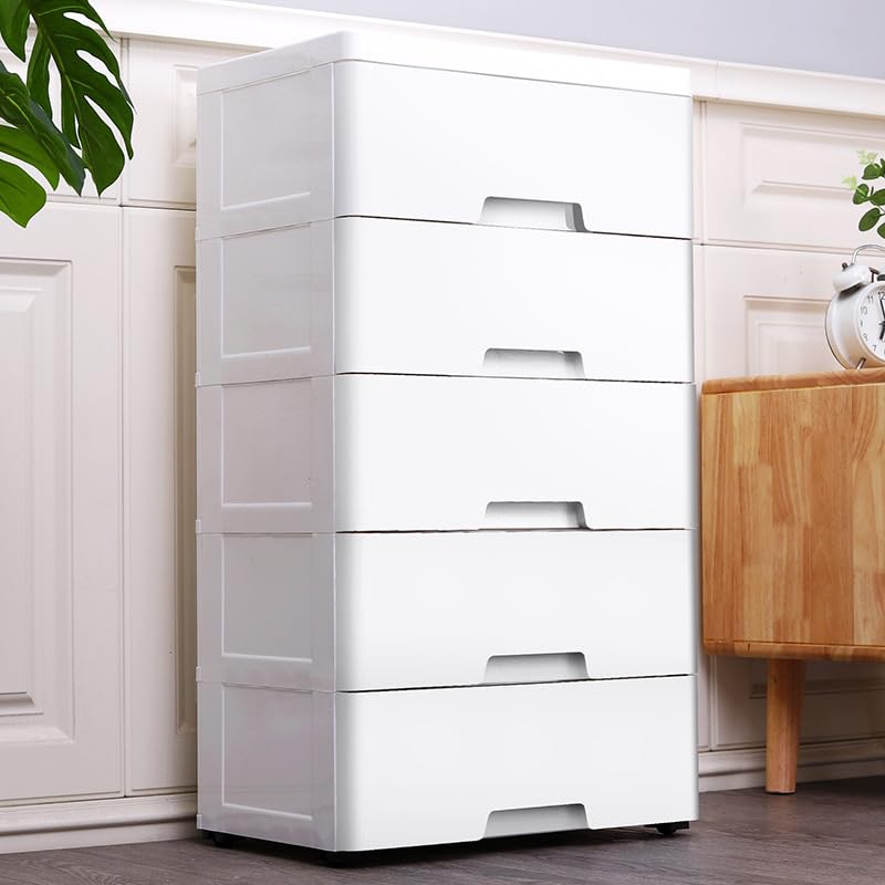 Blue Plastic 5 Drawers Storage Dresser Y75435