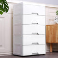 Blue Plastic 5 Drawers Storage Dresser Y75435