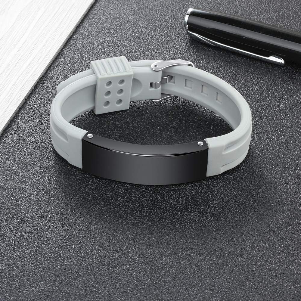 9 Inches Silicone Medical Alert Bracelets E40105