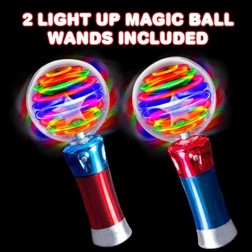 7.5 Inch Light Up Magic Ball Toy Wands, Set of 2 C7772