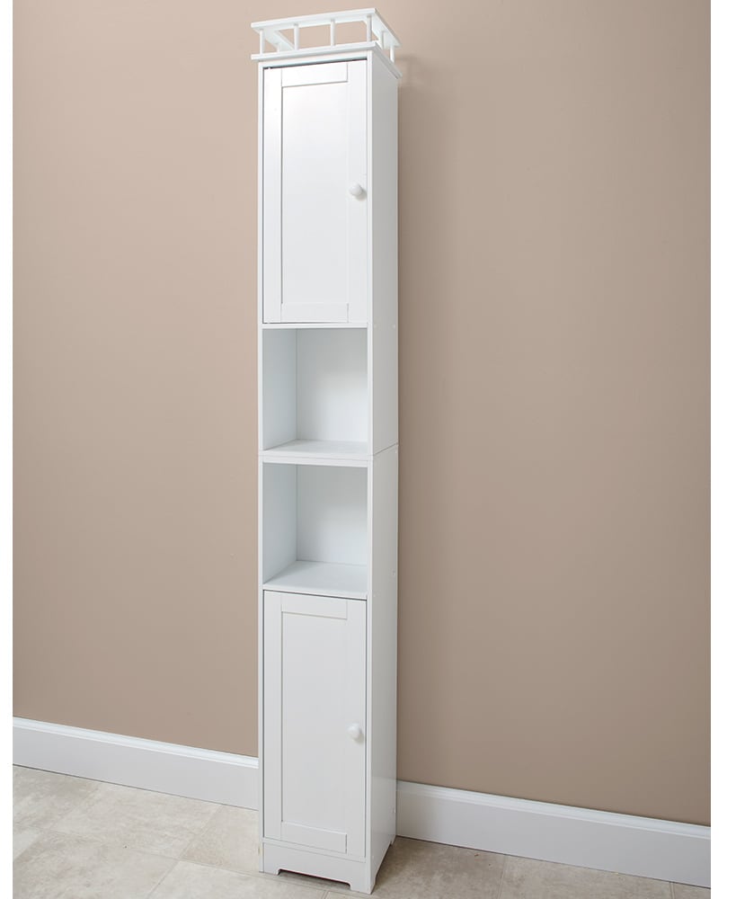 Slim Bathroom Freestanding Storage Cabinet with Shelves and Cupboards