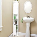 Slim Bathroom Freestanding Storage Cabinet with Shelves and Cupboards