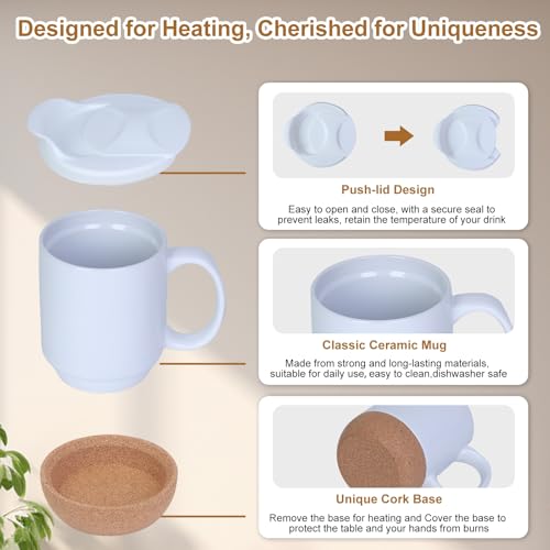 Black Electric Coffee Cup Warmer with Ceramic Mug U661230