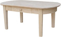 Oval Coffee Table, Unfinished Z495