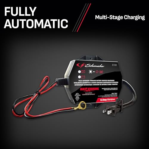 3-in-1 Fully Automatic 1.5 Amps 6 Volt 12 Volt Battery Charger and Maintainer G251760