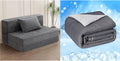 Gray Twin Folding Sofa Bed with Pillow A423381