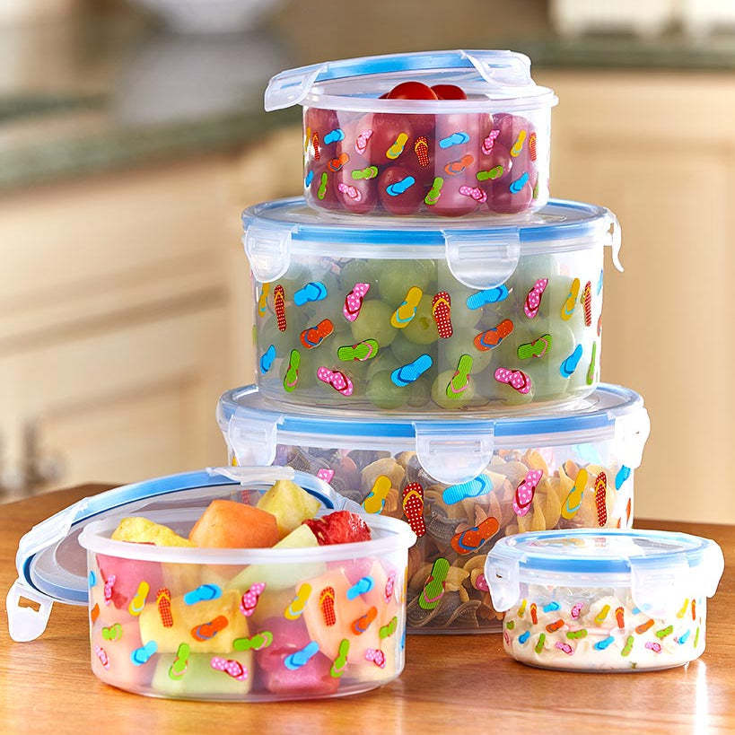 10-Pc. Printed Flip-Flop Storage Containers