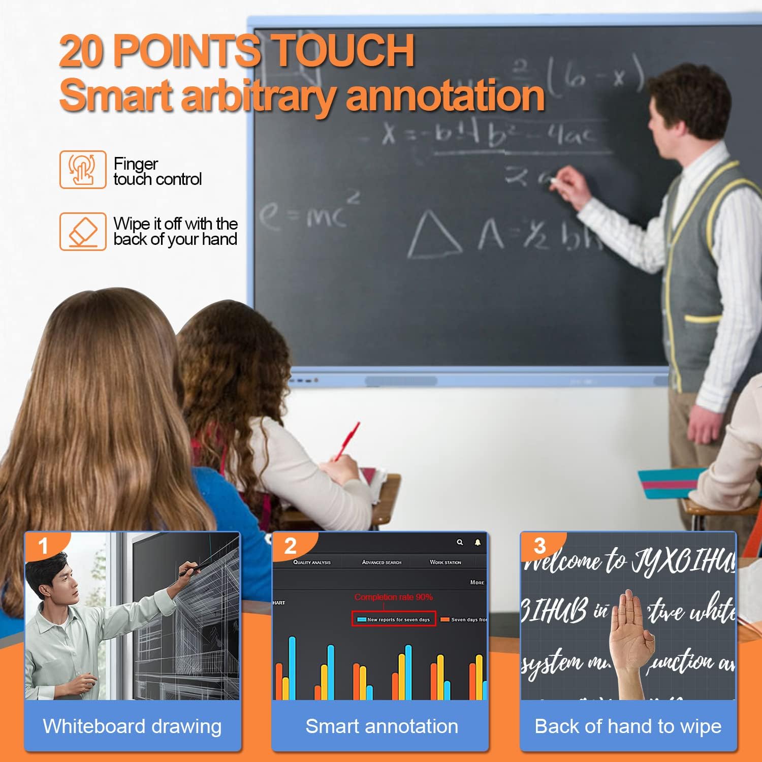 55 Inch 4K UHD Touch Screen Interactive Smart Whiteboard B2395