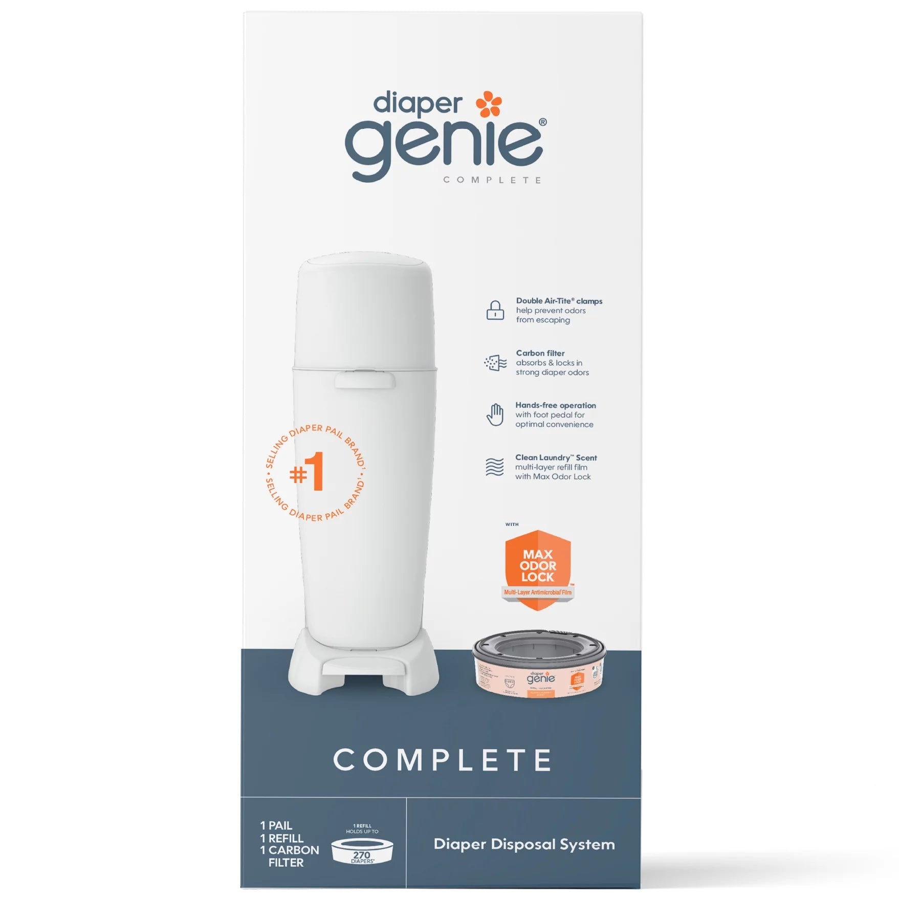 White Diaper Pail with Refill and Filter Z8278