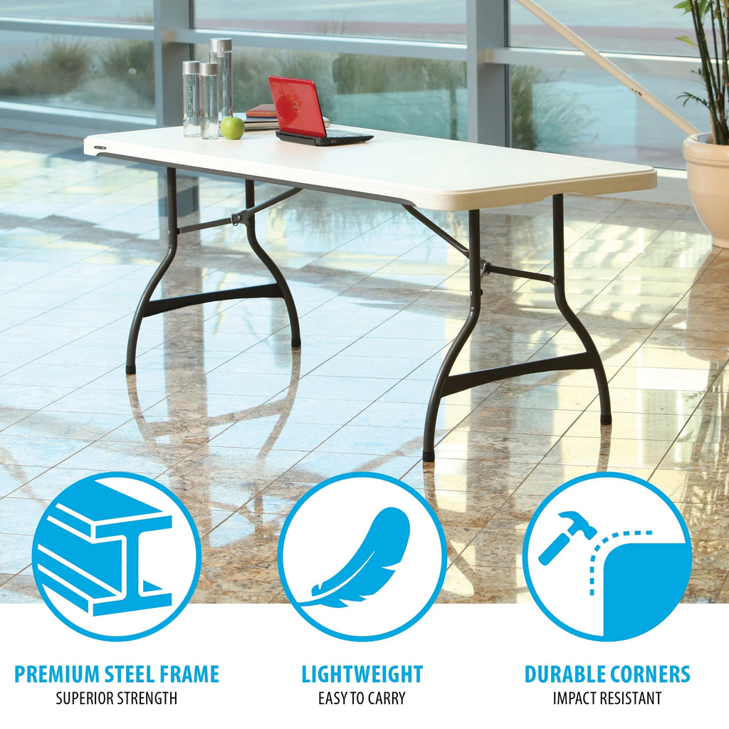 White Granite Set of 4 Rectangle Folding Table E167