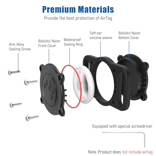 IP68 Waterproof Hard PC AirTag Holder for Dog & Cat Collar (1 Pack) A664006