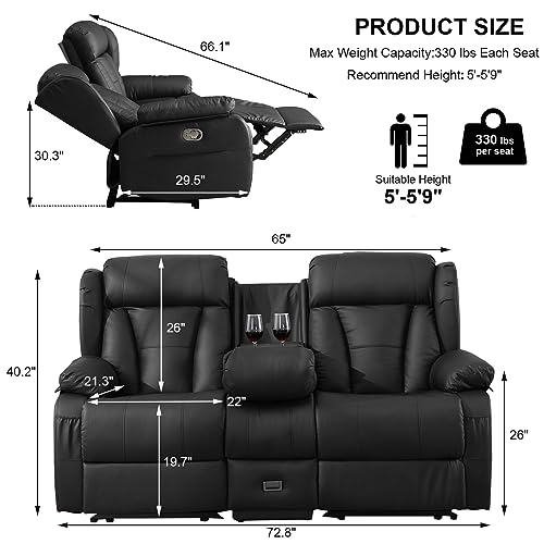 Manual Reclining Loveseat with Side Pockets K465744
