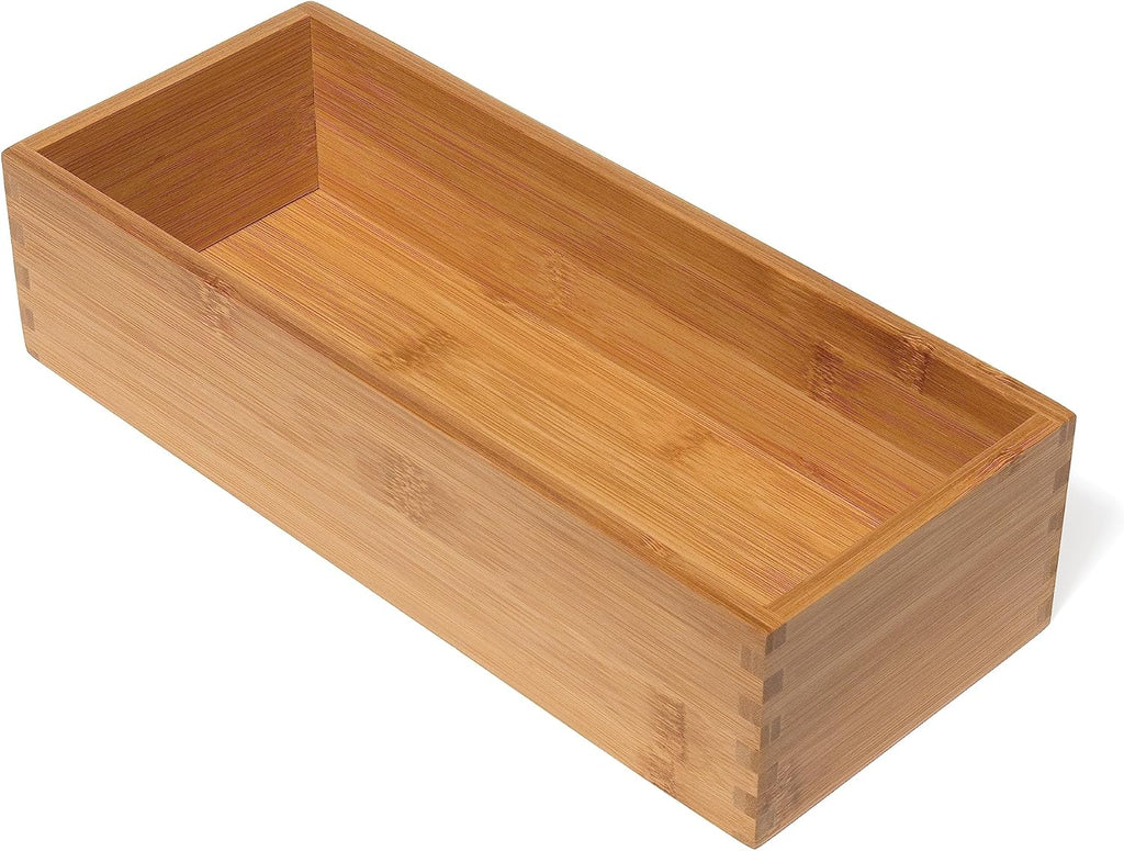 Bamboo Utensil Holder Storage Box, 5" x 12" x 3" D934651