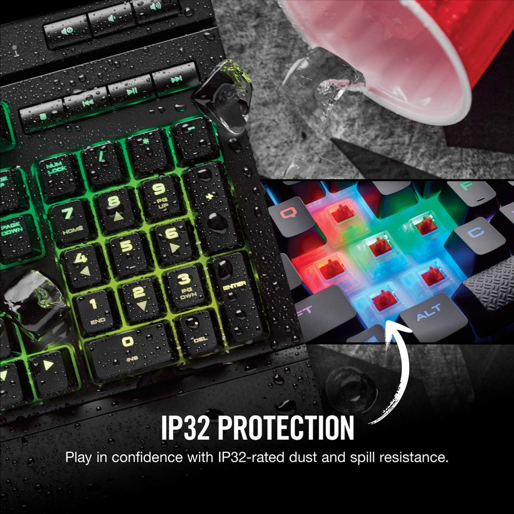 Black Mechanical Gaming Keyboard with RGB Backlit Cherry MX Red Switch F3073