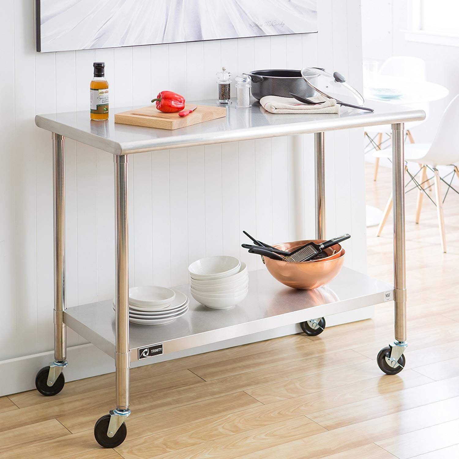 Stainless Steel Kitchen Island Cart with Casters U316