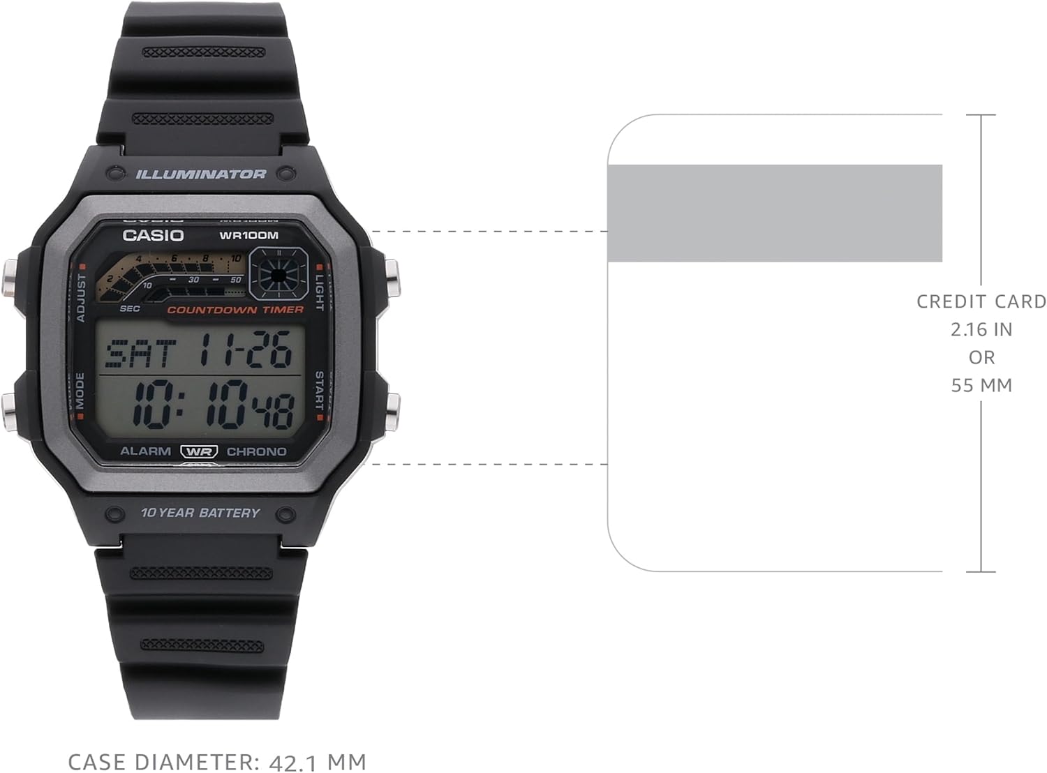 10-Year Battery Countdown Timer Alarm Chronograph Men's Watch V956804