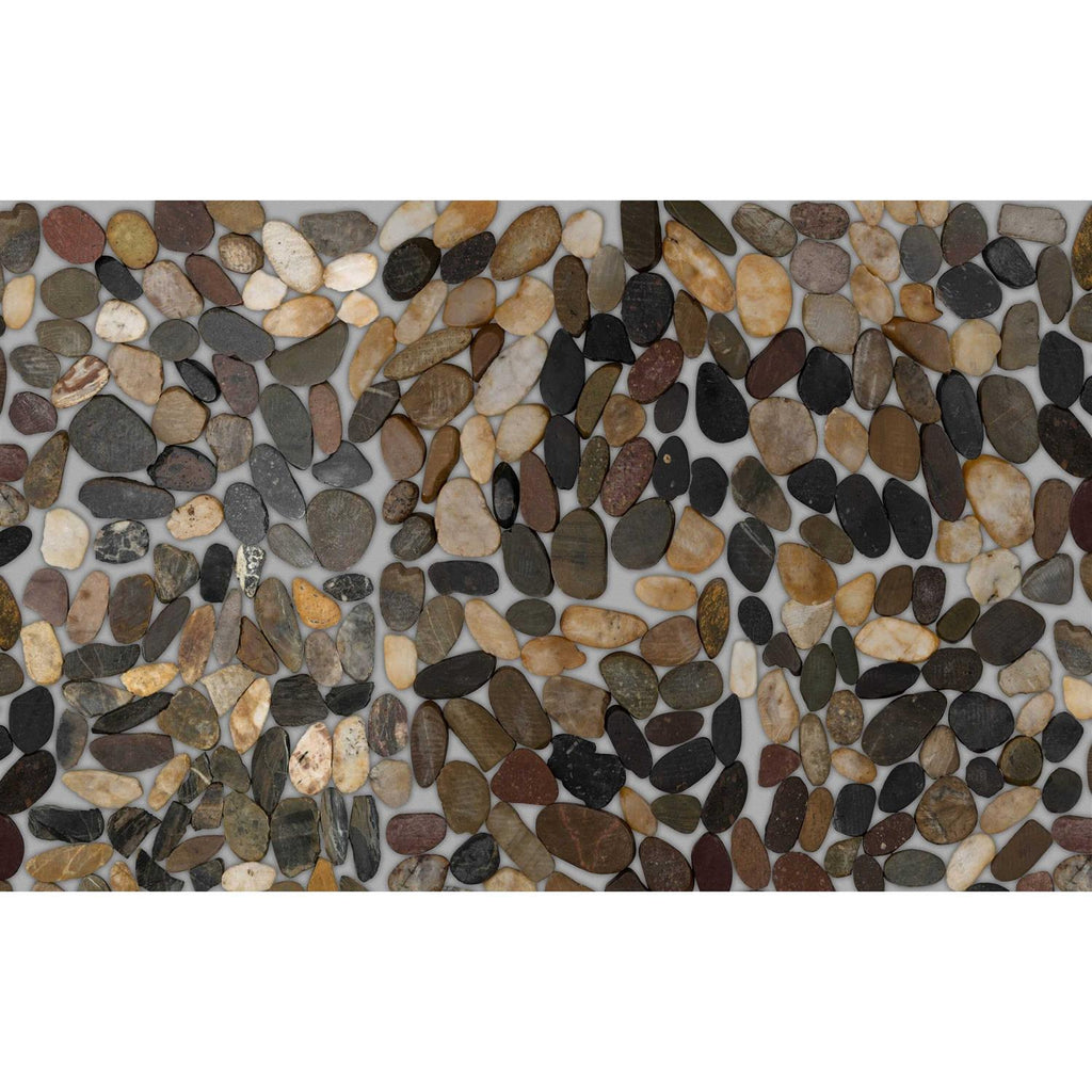 13-in x 13-in Polished Natural Stone Pebble Wall Tile E609667