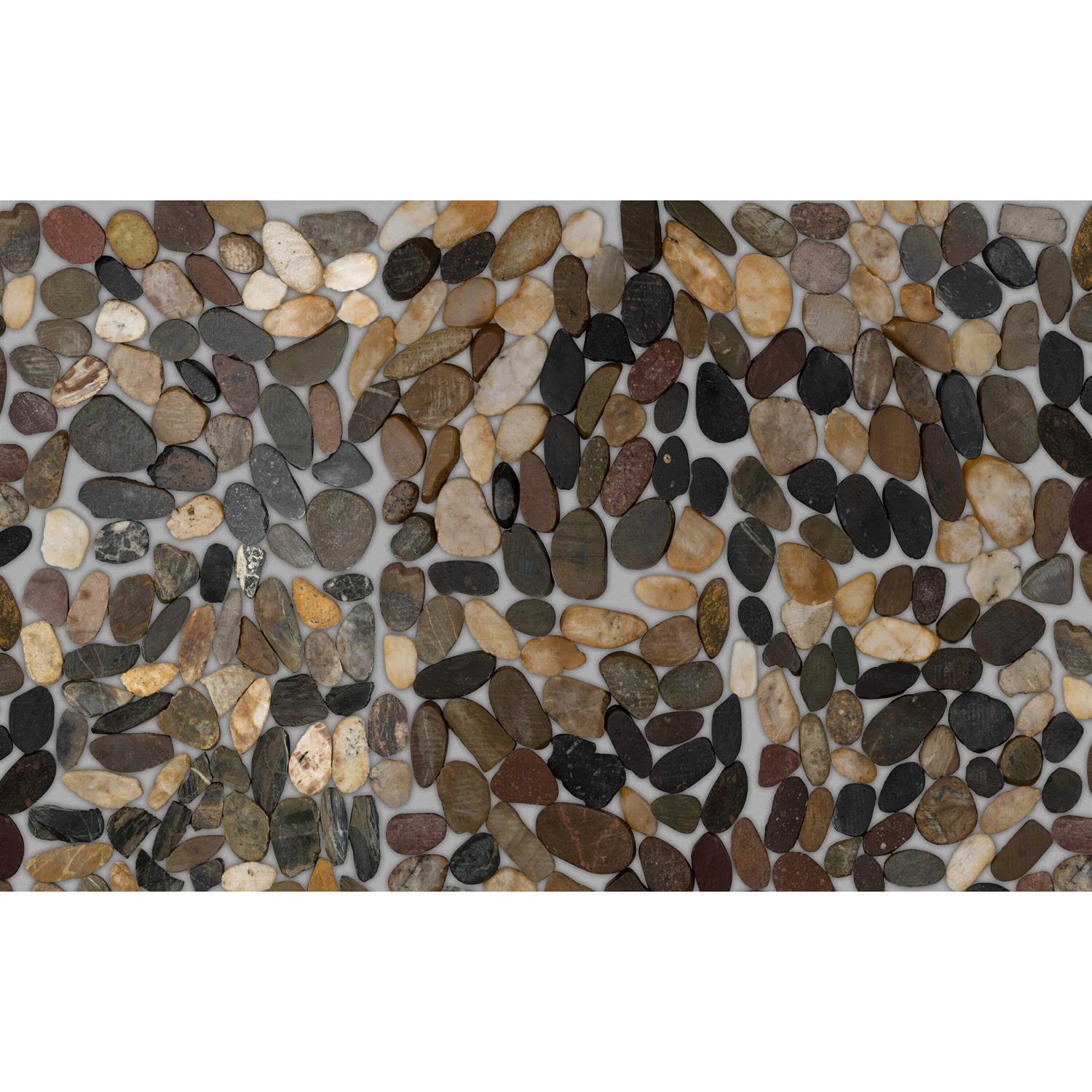 13-in x 13-in Polished Natural Stone Pebble Wall Tile E609667