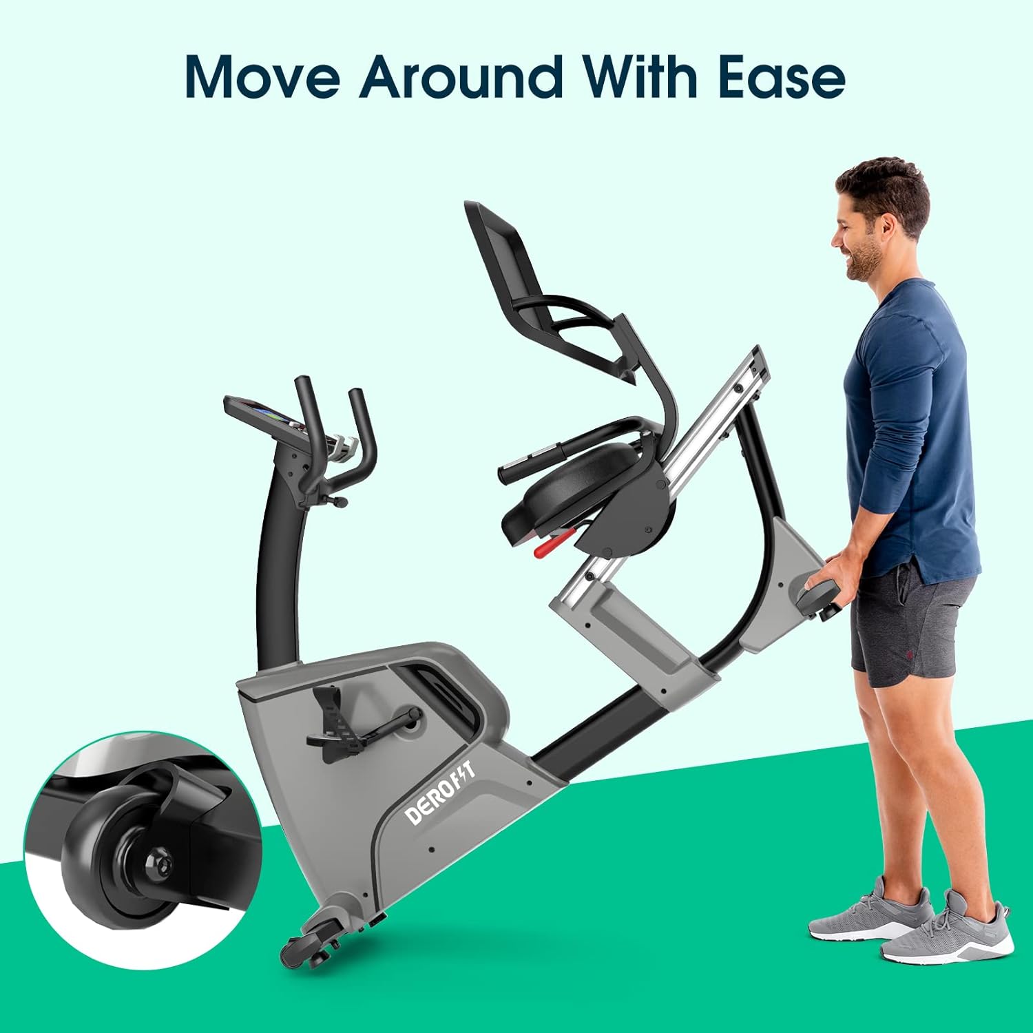 Recumbent Exercise Bike Electromagnetic, 32 Levels Resistance, Adjustable Seat, Oversized Pedal, 330Lbs Weight Capacity J1468