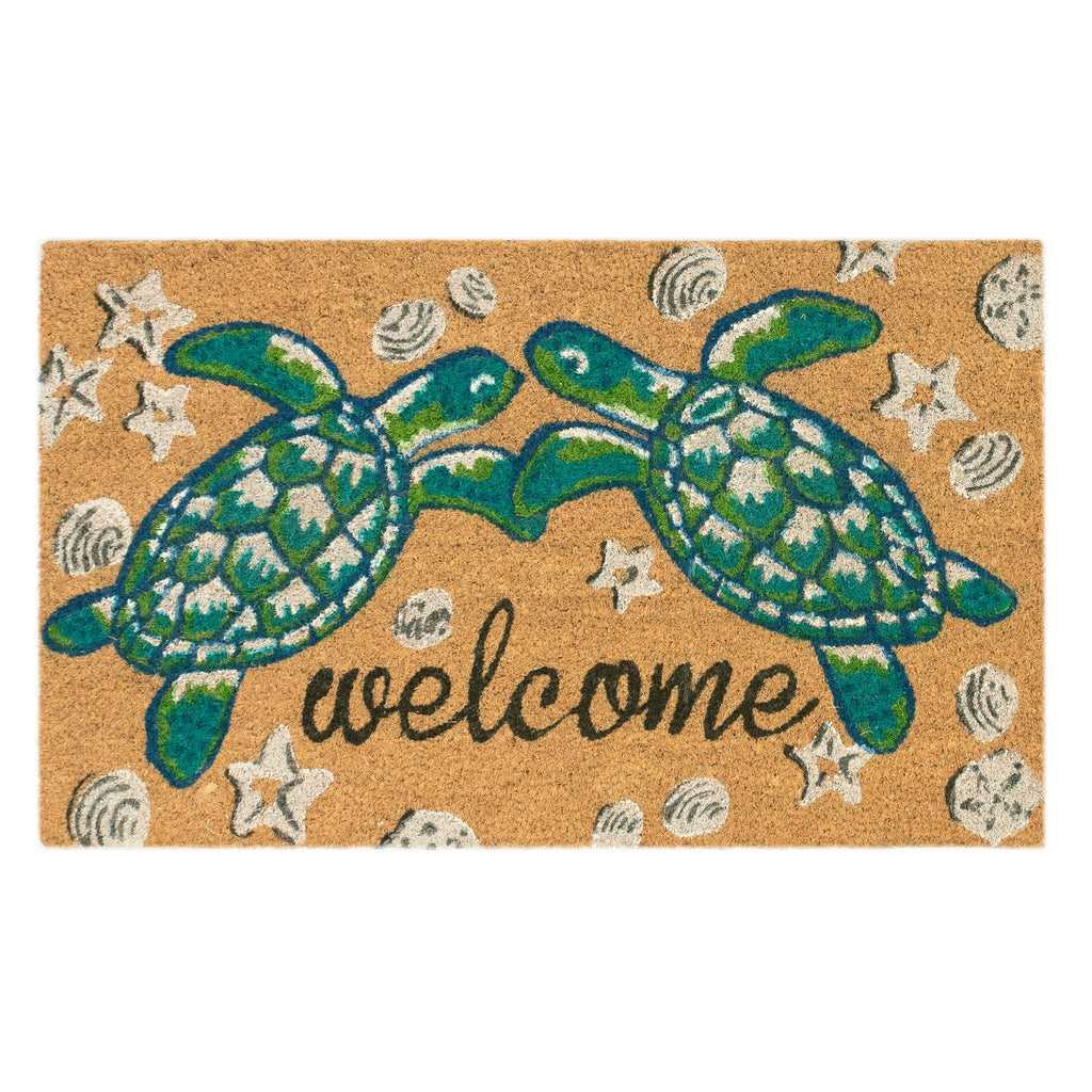 Natura Seaturtle Welcome Coir Doormat with Non-Slip Backing