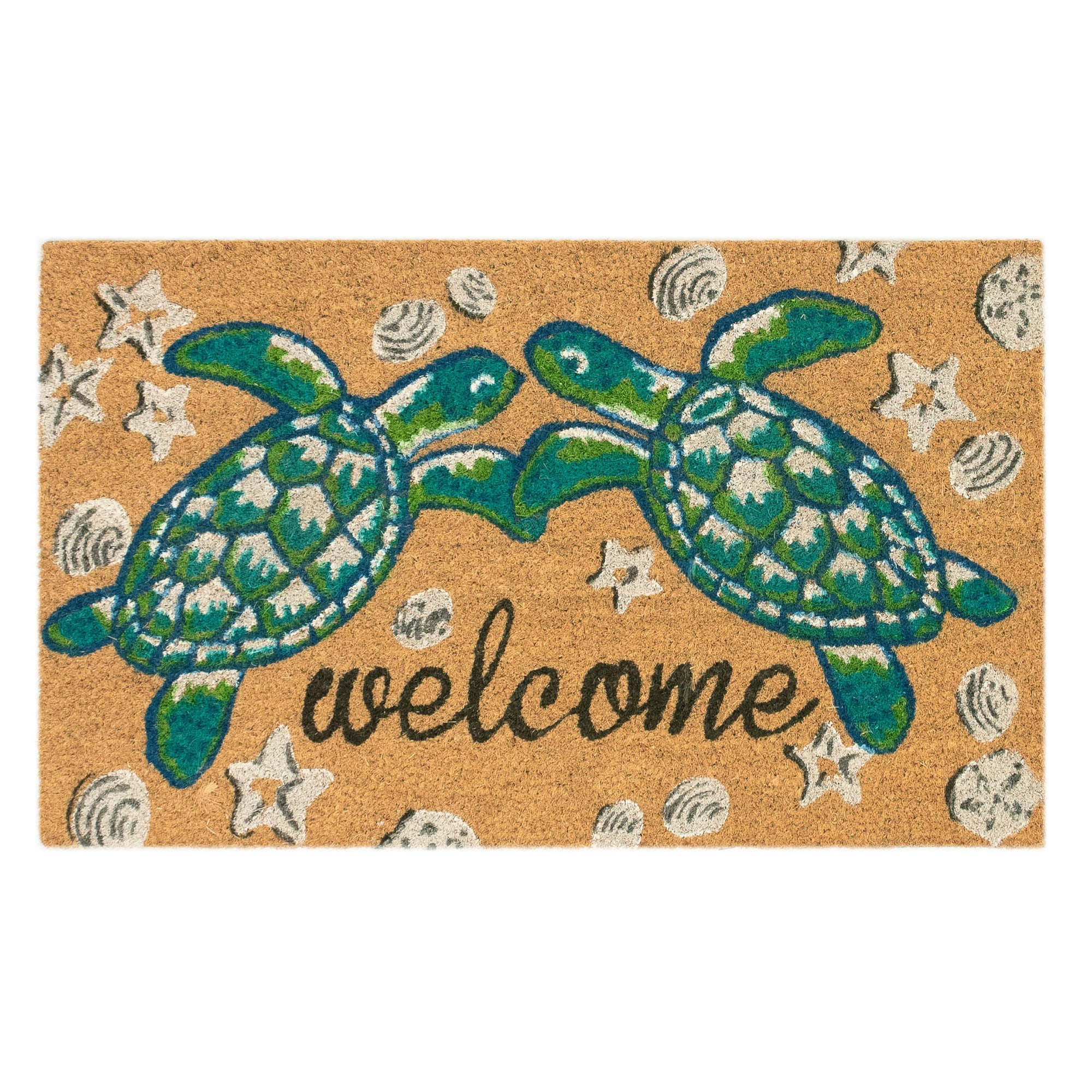 Natura Seaturtle Welcome Coir Doormat with Non-Slip Backing