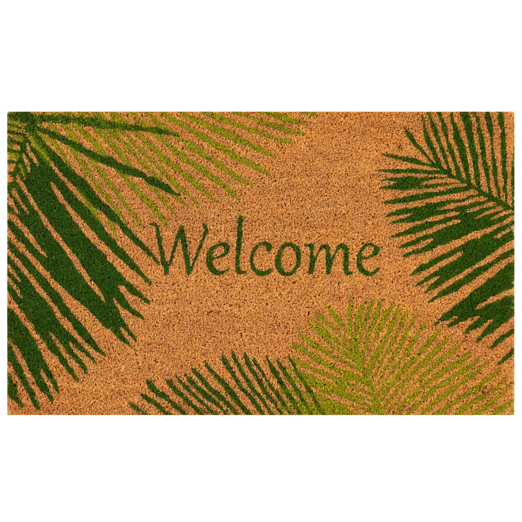 Natura Palm Border Coir Doormat with Non-Slip Backing