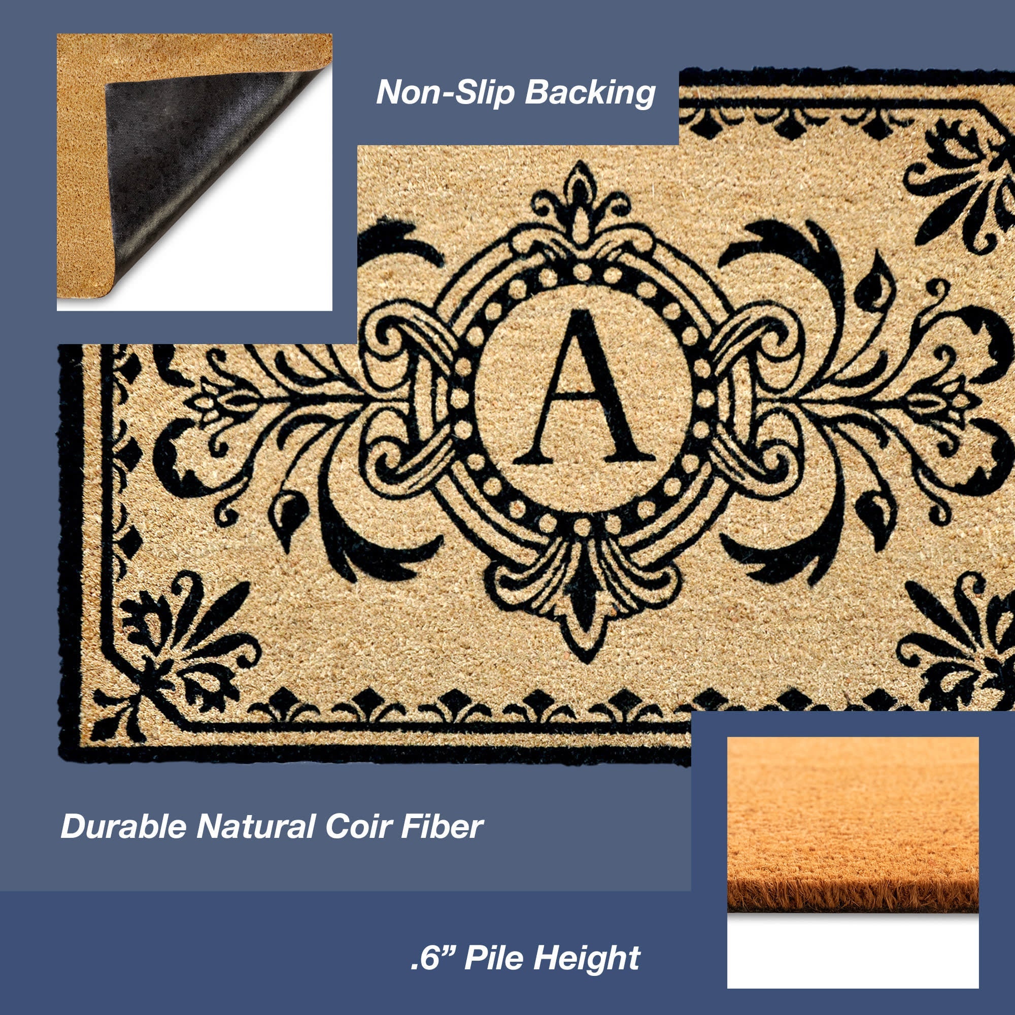 Dwell Vine Coir Doormat with Non-Slip Backing