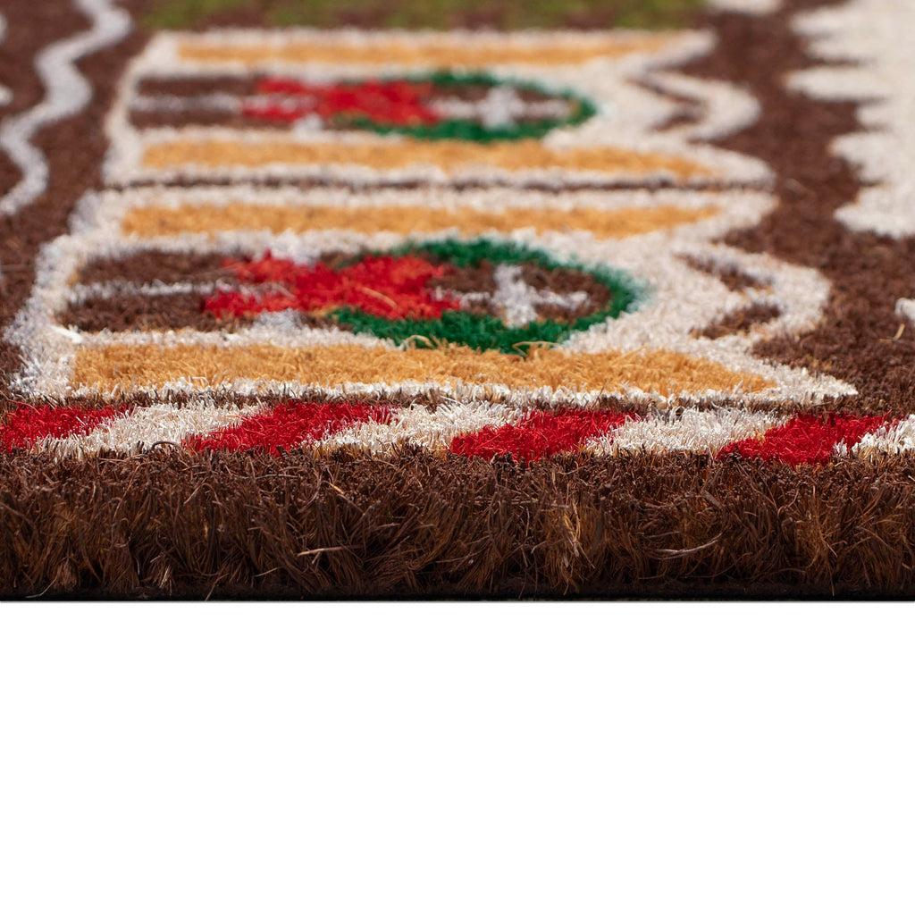 Natura Gingerbread House Welcome Coir Doormat with Non-Slip Backing