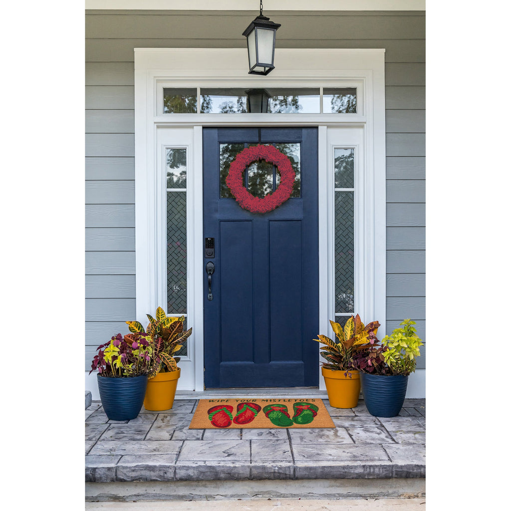 Natura Wipe Your Mistletoes Coir Doormat with Non-Slip Backing
