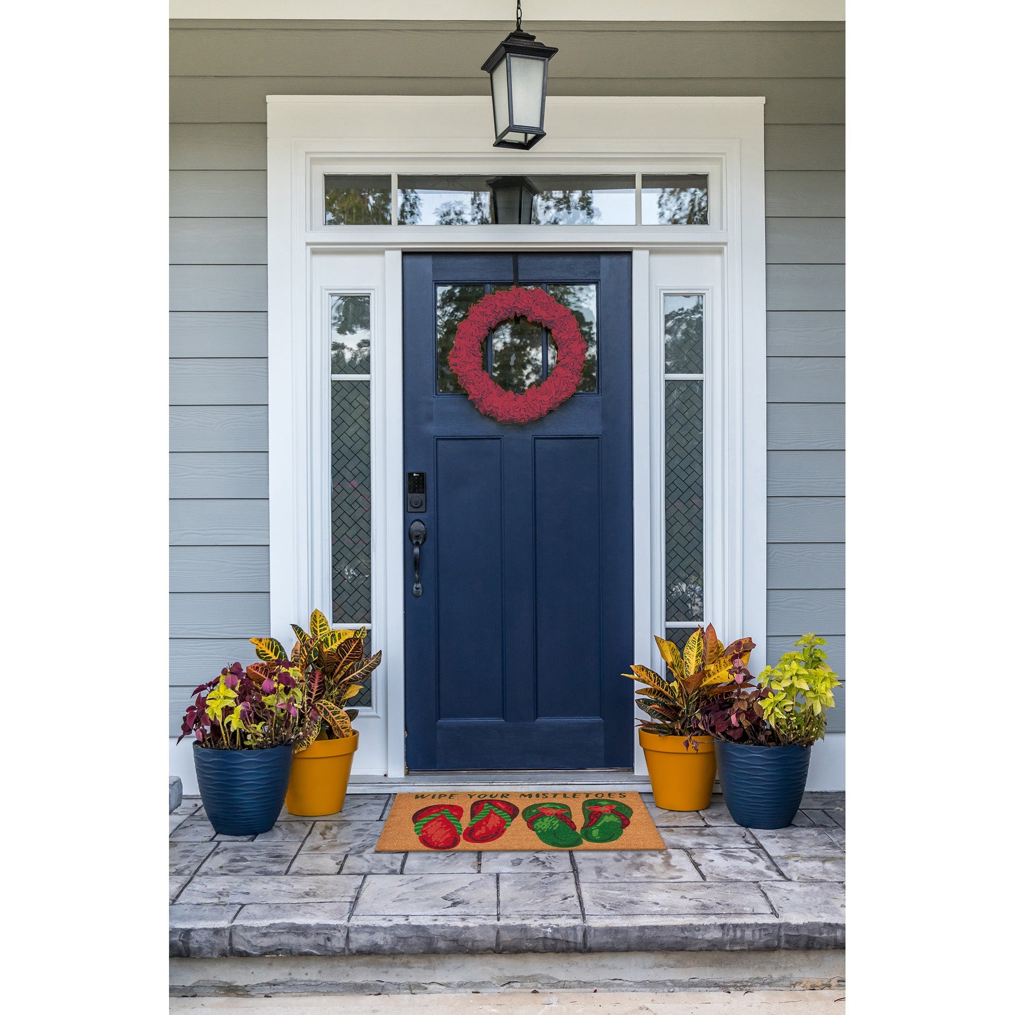 Natura Wipe Your Mistletoes Coir Doormat with Non-Slip Backing