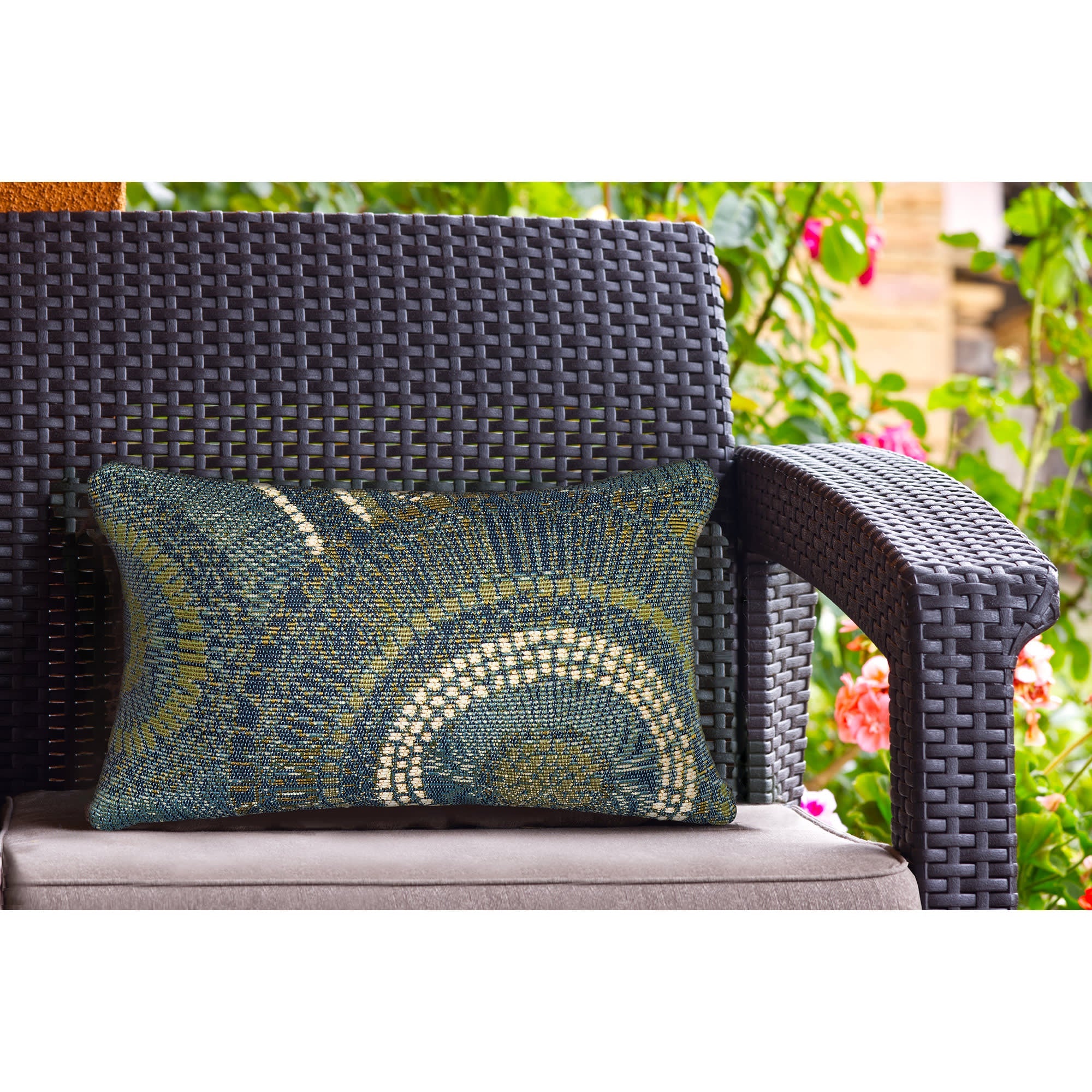 Marina Circles Indoor Outdoor Throw Pillow
