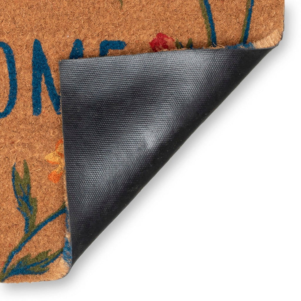 Natura Floral Welcome Coir Doormat with Non-Slip Backing
