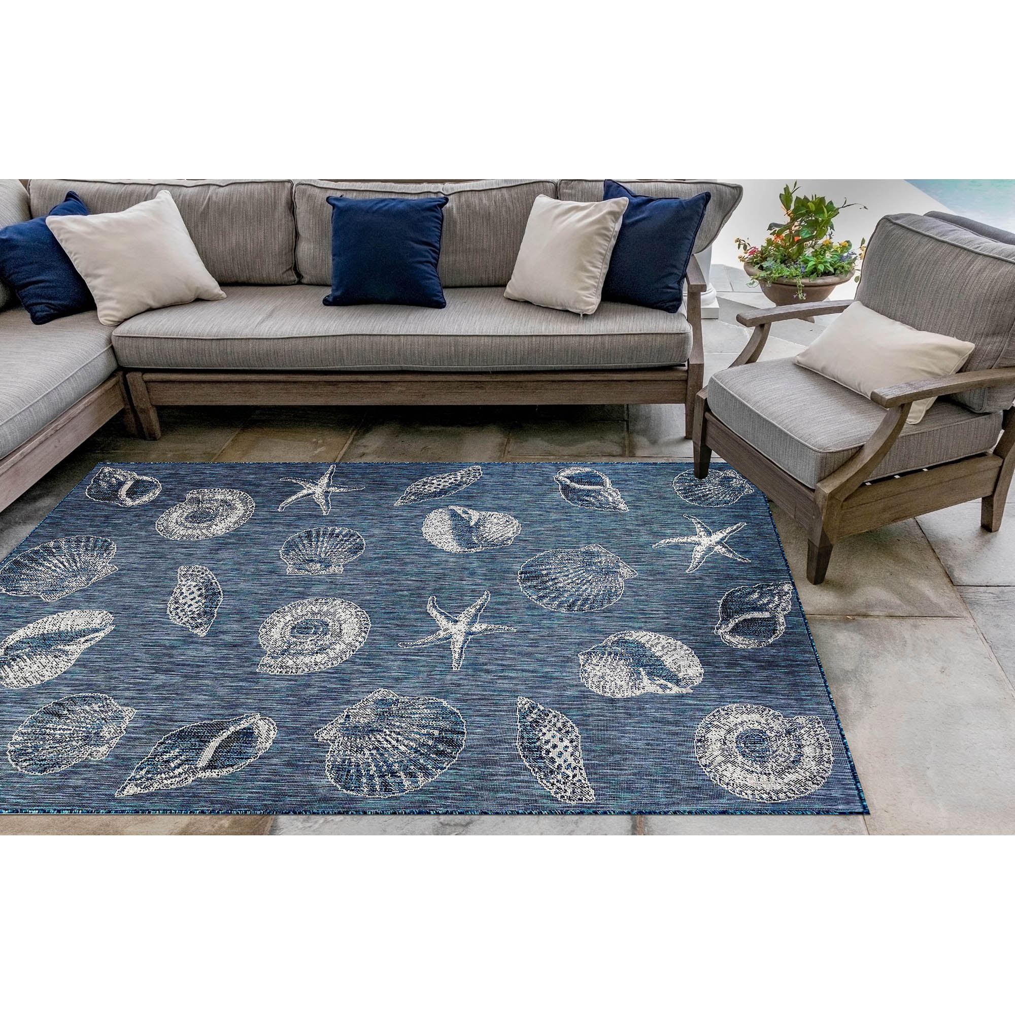 Carmel Shells Indoor Outdoor Area Rug