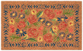 Natura Block Print Flowers Coir Doormat with Non-Slip Backing
