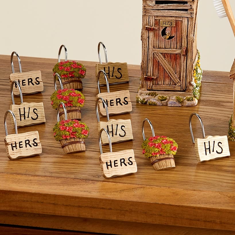 Bath Shower Curtain Hooks Set of 12 E511518