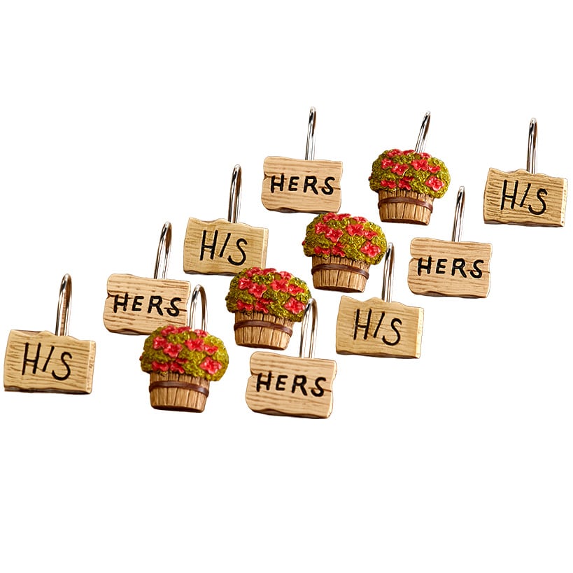Bath Shower Curtain Hooks Set of 12 E511518