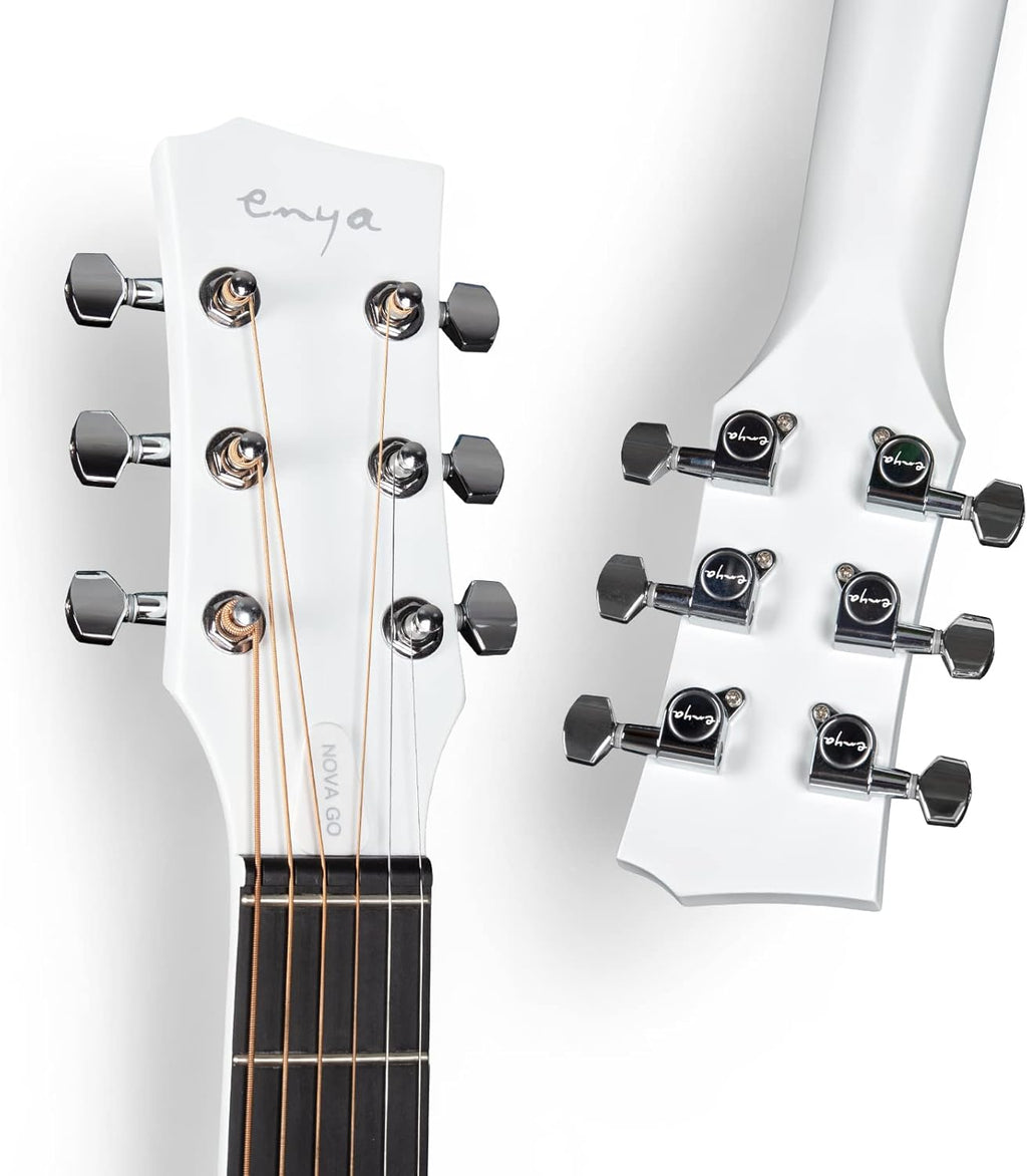 Carbon Fiber Acoustic Electric Guitar 35 Inch Starter Bundle Kit (White) X653851