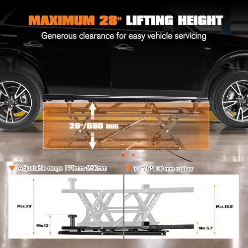 Portable Car Lift, 7000 LBS, 28" Maximum Height W58586