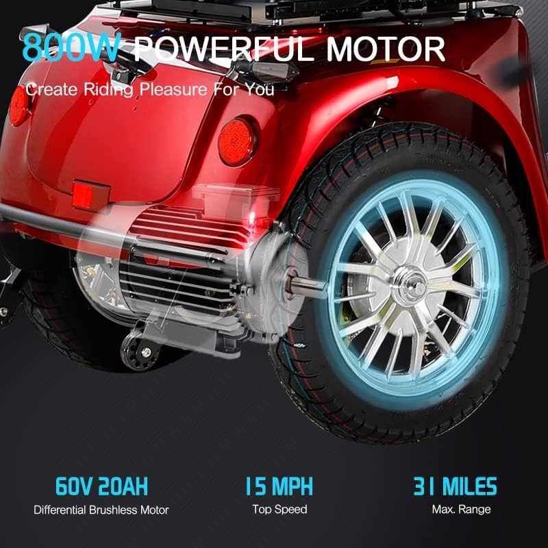Red 4 Wheel Electric Mobility Scooter Z10950